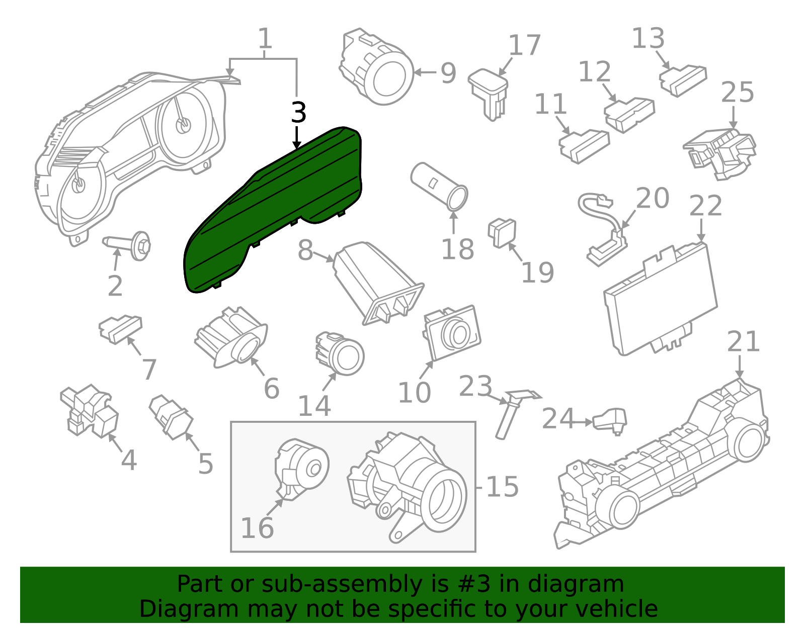ML3Z-10890-BAA - Instrument Panel Lens 2022-2024 Ford Expedition