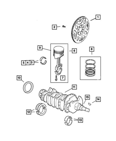 Crankshaft, Piston, and Drive Plate for 2002 Jeep Liberty #0