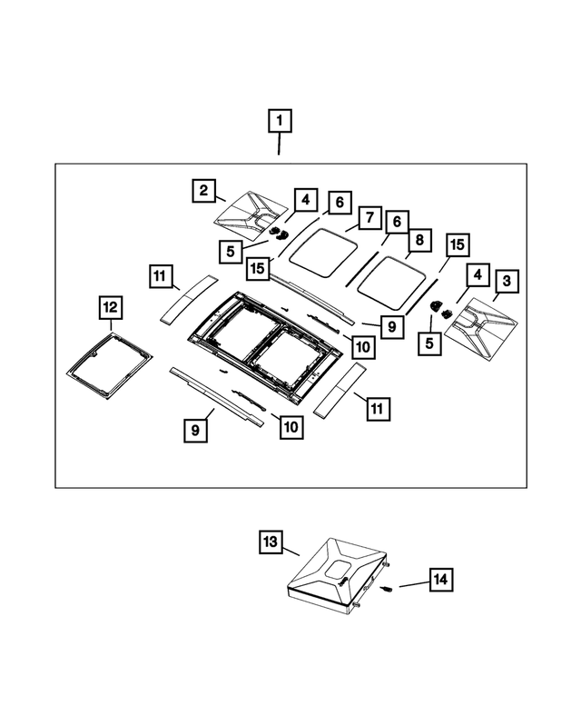 68277595AA - Body Sheet Metal Except Doors: Sunroof Bezel for Jeep: Renegade Image