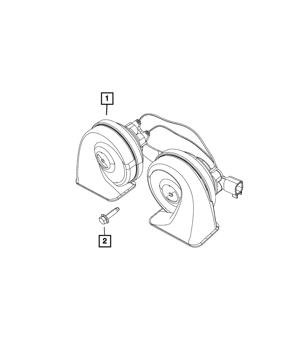 Horn And Bracket - Mopar (56046744AB)