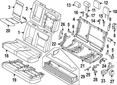 Rear Seat Components for 2023 Ford F-350 Super Duty #0