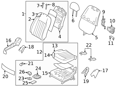 Passenger Seat Components for 2015 Kia K900 #0