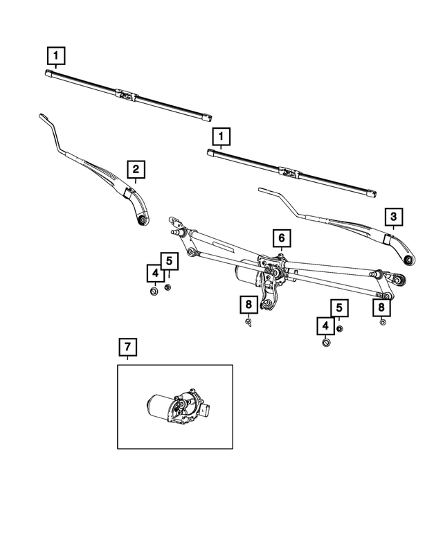 68800062AA - : Front Wiper Arm, Right for Mopar Image