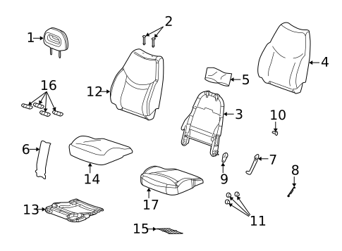 Front Seat Components for 2007 Saturn Ion #1