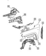 68028075AH - : Front Side Rail Front Rail, Left for Mopar Image