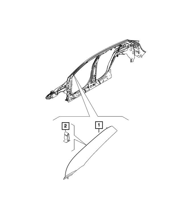 7SB91U00AA - : A Pillar Molding, Left for Mopar Image