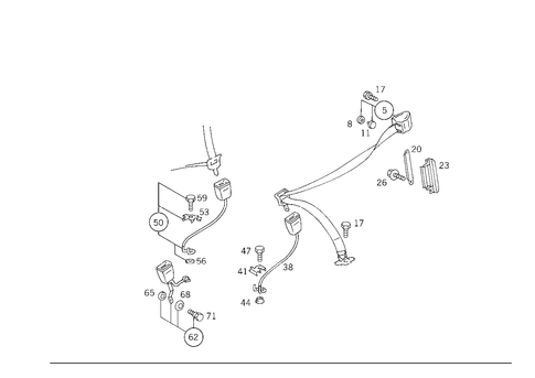 Rear Seat Safety Belt for 1993 Mercedes-Benz 500SEL #1