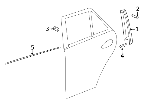 Exterior Trim - Rear Door for 2016 Mercedes-Benz GLE 450 AMG&reg; #0