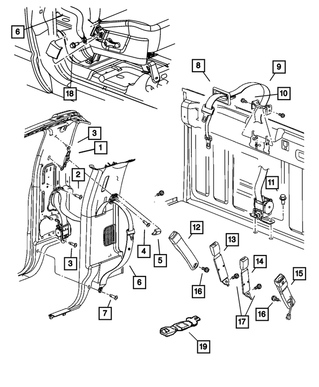 « 5HJ46ZJ3AC – Interior Trim : Ceinture De Sécurité Encadrement pour Mopar Image »