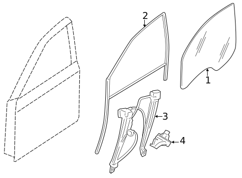 Glass - Front Door for 2013 BMW 750i #1