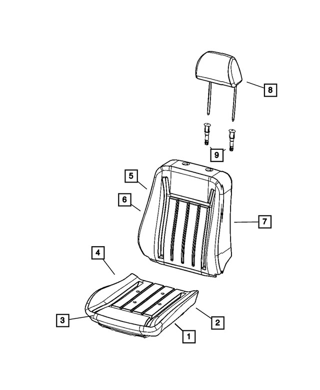5139950AA - Interior Trim: Seat Cushion Pan for Chrysler: 300 | Dodge: Challenger, Charger, Magnum Image