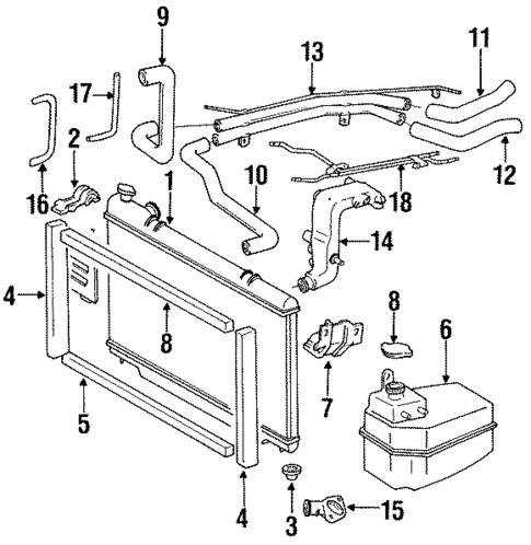 Radiator & Components for 1993 Toyota Previa #0