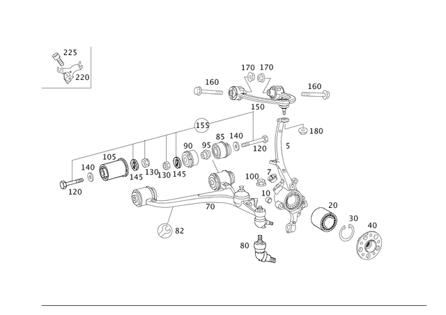 2203350080 - Front Axle: Gasket for Mercedes-Benz Image image
