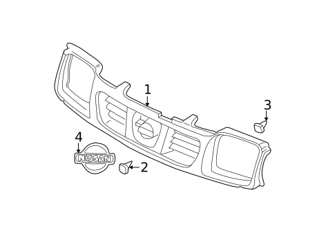 Grille & Components for 2000 Nissan Xterra #0