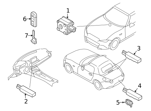 Keyless Entry Components for 2019 Fiat 124 Spider #0