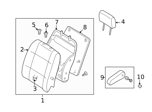 Front Seat Components for 2007 Nissan Quest #5