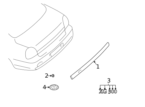 Exterior Trim - Trunk for 2001 Hyundai XG300 #0