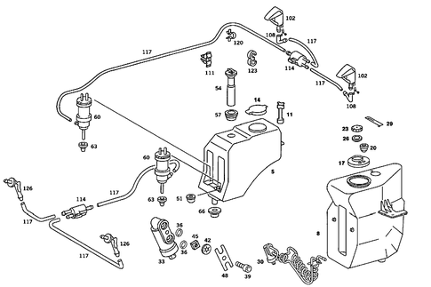 Pane Washer, Headlamp Wiper/Washer for 1989 Mercedes-Benz 190E #1