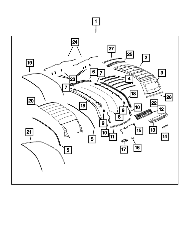 5LF64MA9AF - : Folding, Complete Top for Mopar Image