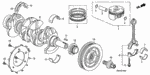 13010RNAA00 - Engine: PISTON SET (STD) for Honda Image