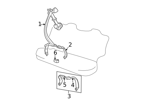 Rear Seat Belts for 2005 Hyundai Sonata #0
