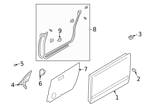 Door & Components for 2005 Subaru Forester #0