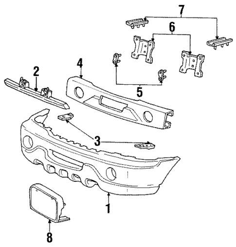 Bumper & Components - Front for 1999 Lincoln Navigator #0