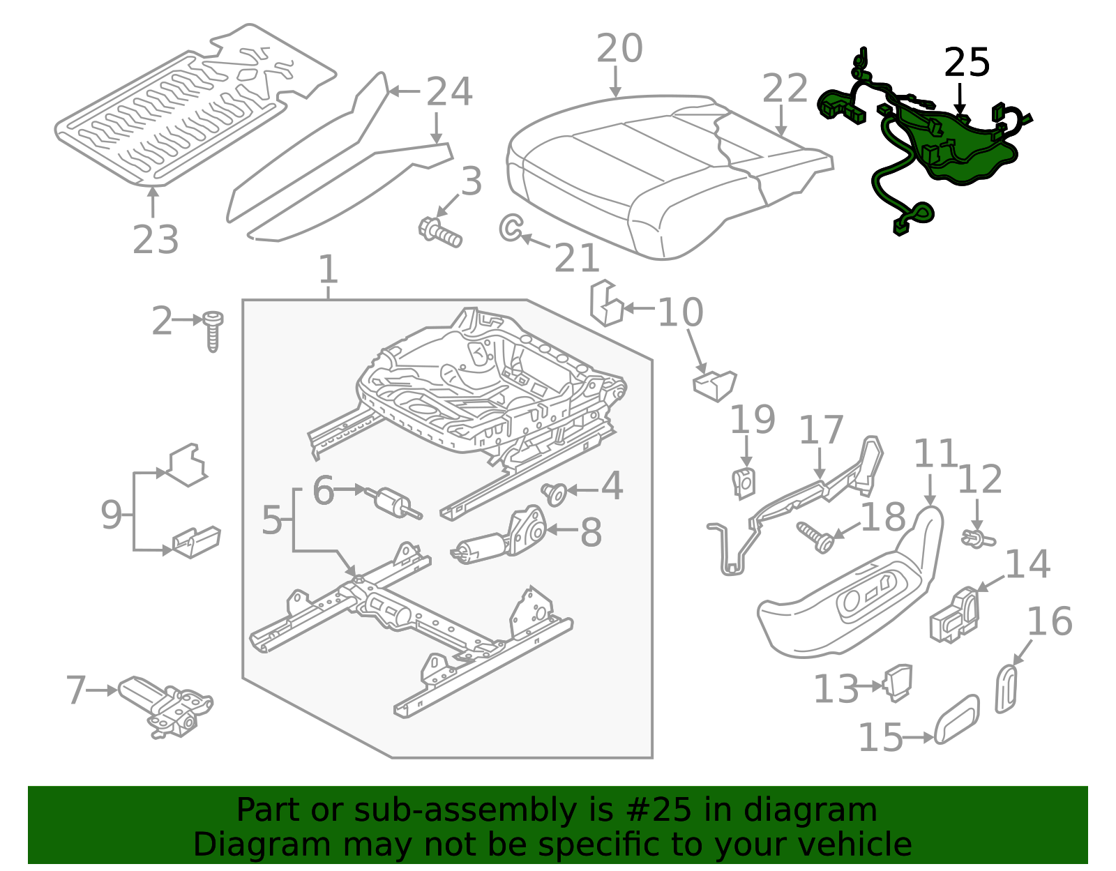 2022-2024 Volkswagen Tiguan Power Seat Wiring Harness 5NN-971-369-F ...