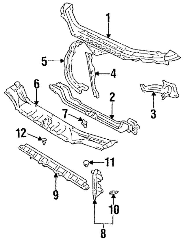 53294AA010 - : Radiator Support Air Deflector for Toyota Image