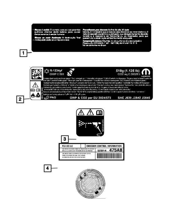 68727162AB - Labels: Vehicle Emission Control Information Label for Mopar Image