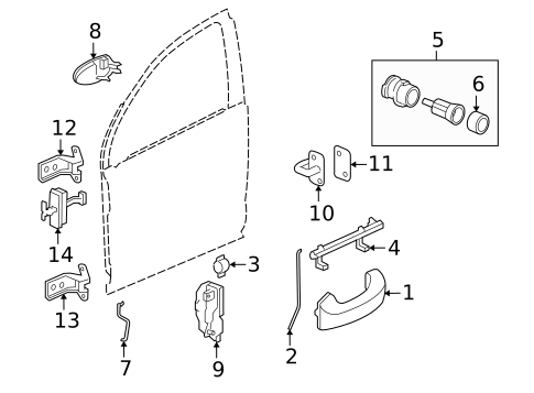 Lock & Hardware for 2007 Saturn Vue #0