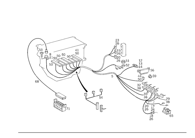 1405405433 - Electrical Equipment and Instruments: Electric Cable for Mercedes-Benz: 400SE, 400SEL, 500SEC, 500SEL, S420 Image image