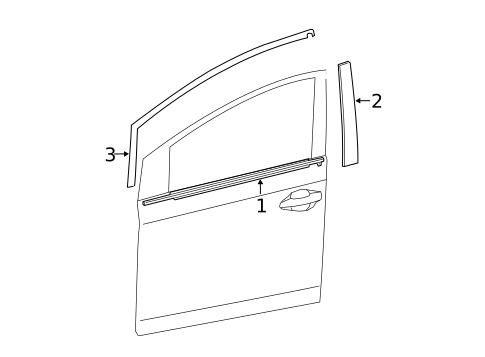 Exterior Trim - Front Door for 2015 Toyota Prius #0