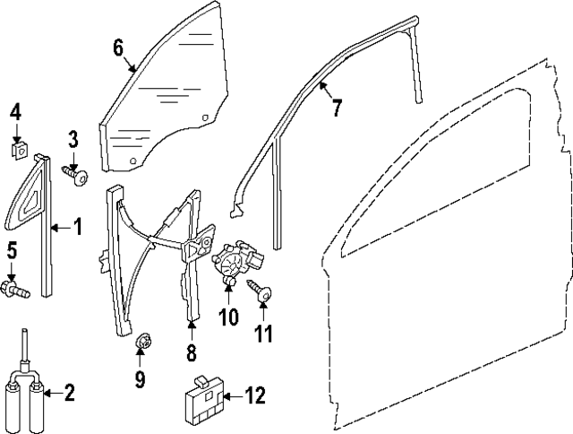 4M0845113F - Body: Vent Glass for Audi Image
