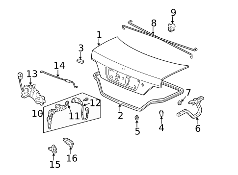 Lid & Components for 1999 Acura RL #0