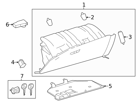 Glove Box for 2019 Toyota Highlander #0