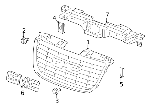 Grille & Components for 2007 GMC Yukon #0