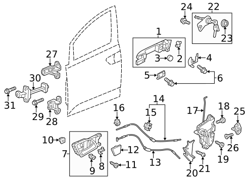 Lock & Hardware for 2017 Honda Odyssey #0