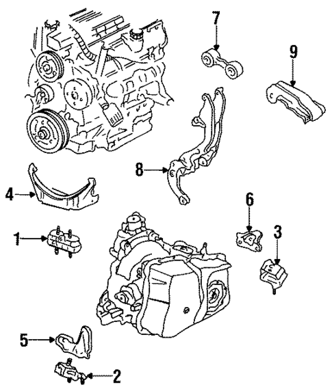 Engine & Trans Mounting for 1996 Oldsmobile Cutlass Ciera #0