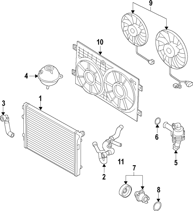 7K121111F - Cooling System: Thermostat for Audi Image
