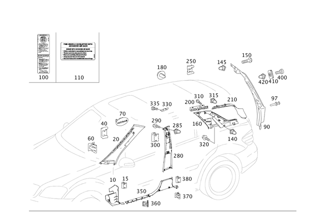 1646908925 - Covering and Lining: Trim for Mercedes-Benz: GL320, GL550, ML320, ML350, ML450, ML500, ML550, ML63 AMG Image image