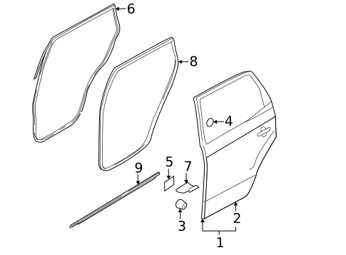 Door & Components for 2009 Hyundai Tucson #1