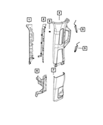 6MW38TX7AC - Interior Trim: B Pillar Upper Molding, Right for Jeep: Wrangler Image