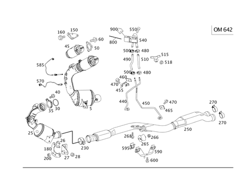 Exhaust System on 6-Cylinder Diesel Vehicles for 2014 Mercedes-Benz GLK 250 #0