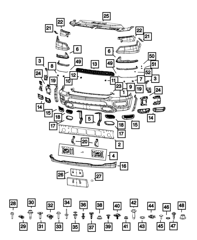 68275355AC - Frame, Bumper and Fascia: Headlamp Bracket, Left for Mopar Image image