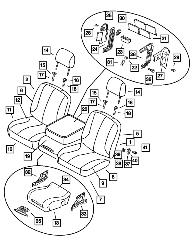 5080967AA - Interior Trim: Front Seat Frame for Mopar Image