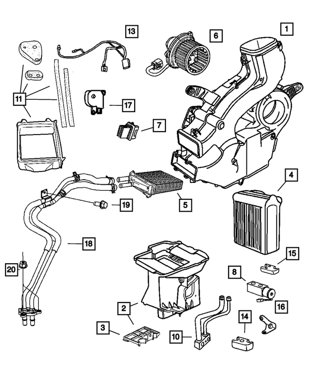 Heater Core Fits Chrysler Town & Country, Voyager, Dodge Grand Caravan, Ram CV