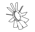 11521712110 - Cooling System: Blade for BMW: 530i, 540i, 740i, 740iL, 750iL, 840Ci, 850Ci, 850CSi, 850i, M5, X5 Image