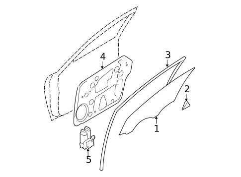 Glass - Front Door for 2009 Hyundai Sonata #0