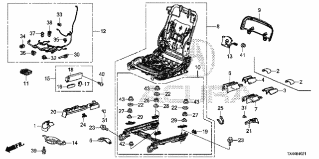 Front Seat Components (R.) (2) for 2016 Acura RDX #0